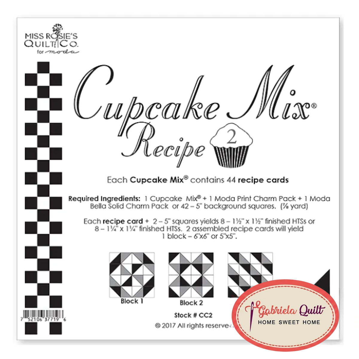 CUPCAKE MIX RECIPE 2 Charm Pack