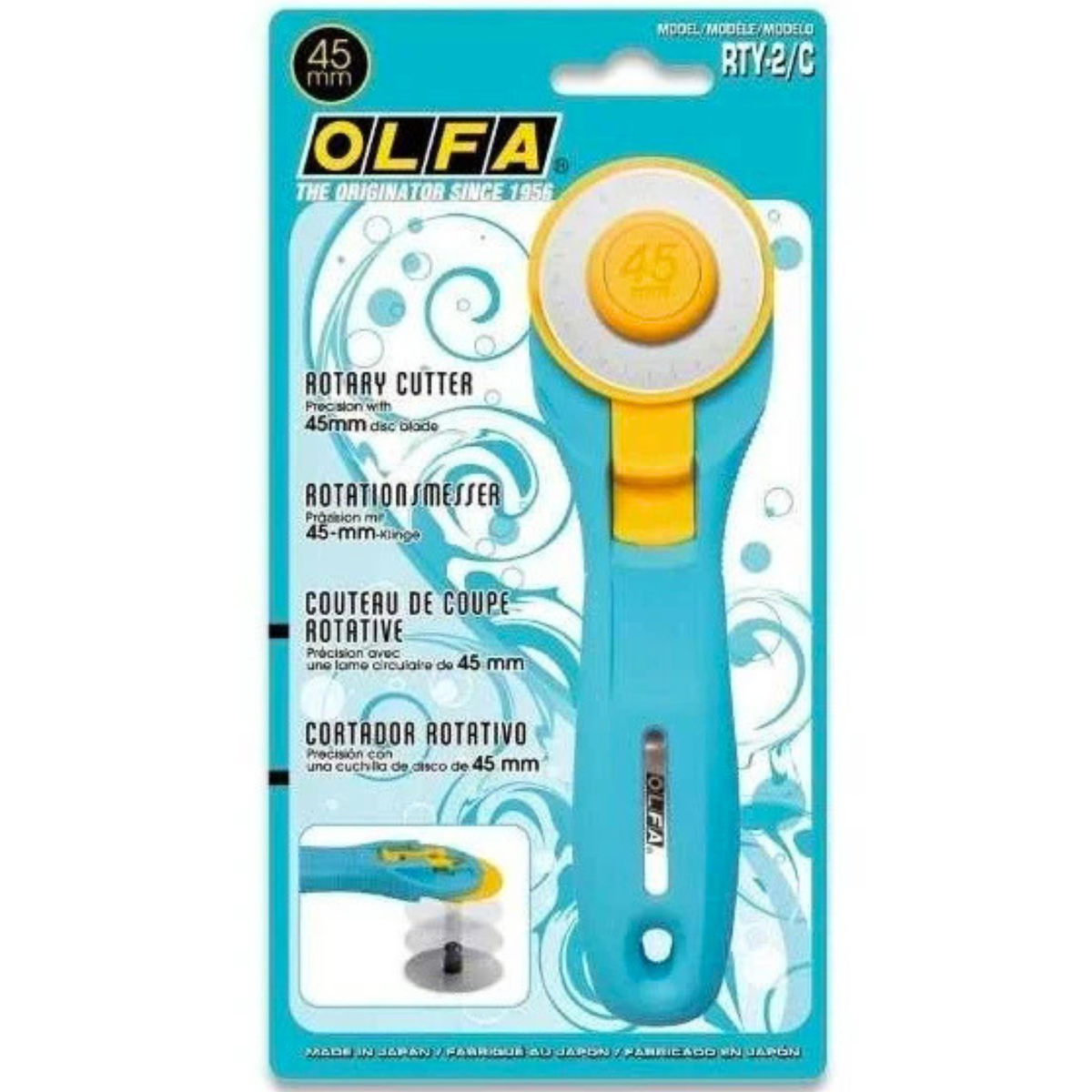 ROTARY CUTTER 45MM OLFA QUICK CHANGE TURQUOISE