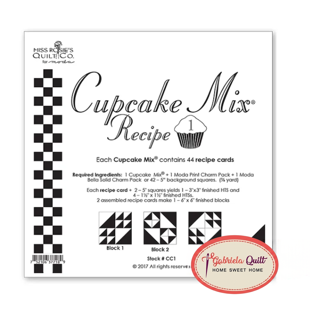 CUPCAKE MIX RECIPE 1 Charm Pack