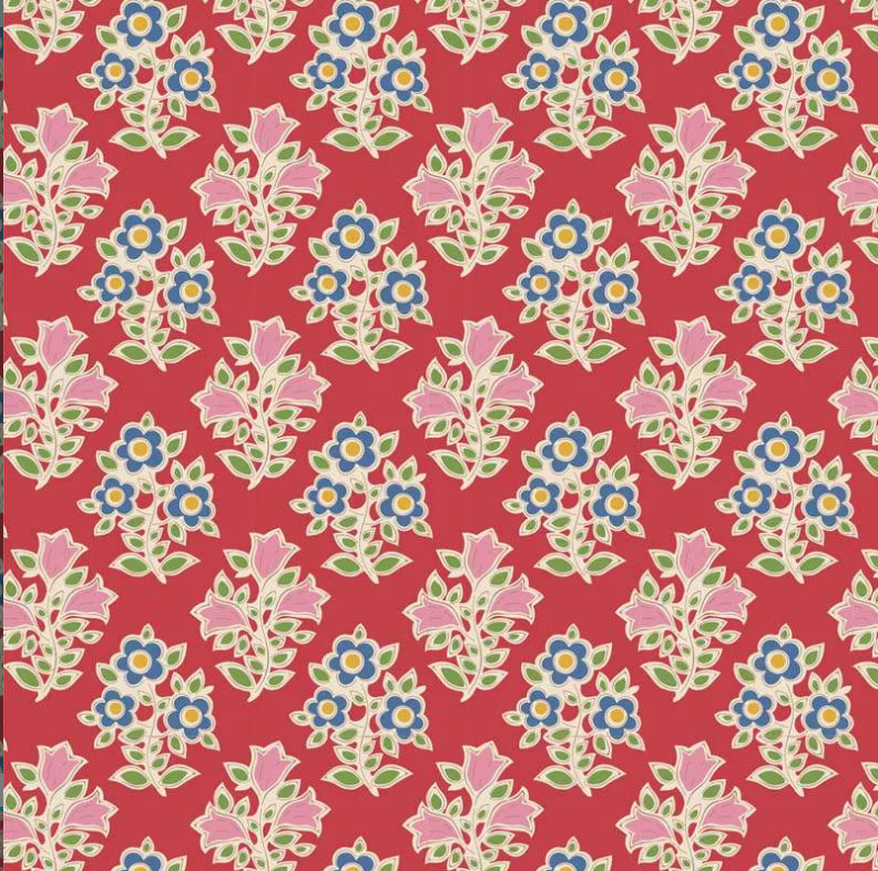 TILDA JUBILEE BLENDER FARM FLOWERS RED