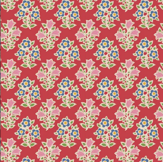TILDA JUBILEE BLENDER FARM FLOWERS RED