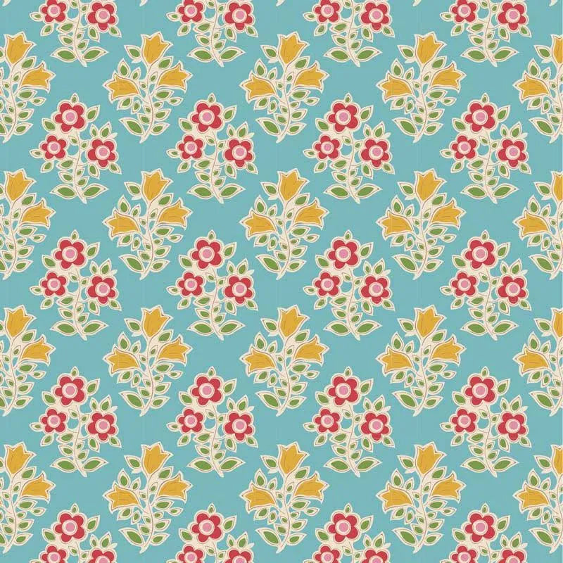 TILDA JUBILEE BLENDER FARM FLOWERS TEAL